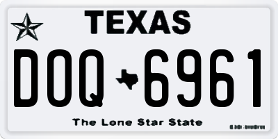 TX license plate DOQ6961