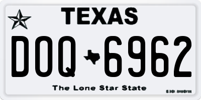 TX license plate DOQ6962