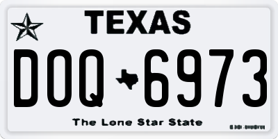 TX license plate DOQ6973