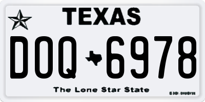 TX license plate DOQ6978