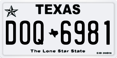 TX license plate DOQ6981