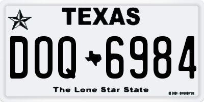TX license plate DOQ6984
