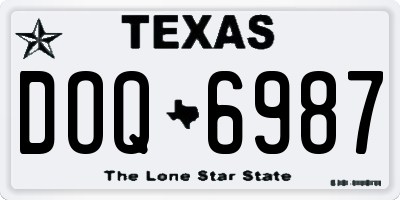 TX license plate DOQ6987
