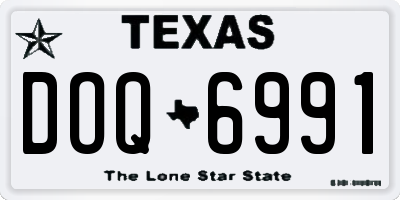 TX license plate DOQ6991