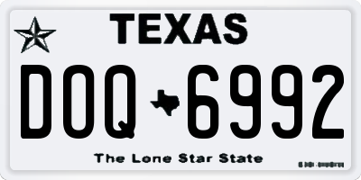 TX license plate DOQ6992