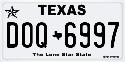 TX license plate DOQ6997