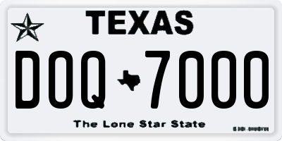 TX license plate DOQ7000