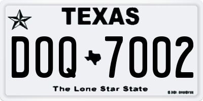 TX license plate DOQ7002