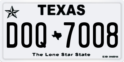 TX license plate DOQ7008