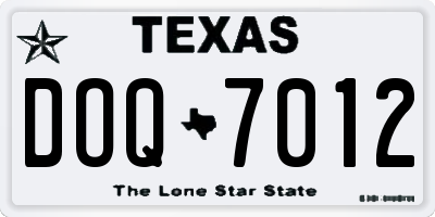 TX license plate DOQ7012
