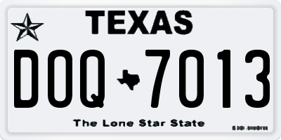 TX license plate DOQ7013