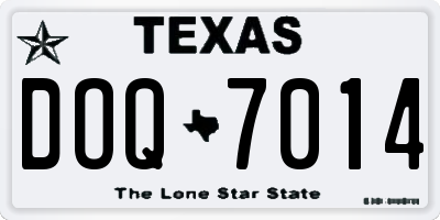 TX license plate DOQ7014