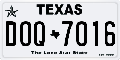 TX license plate DOQ7016