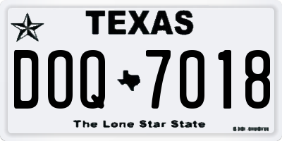 TX license plate DOQ7018