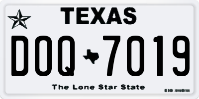 TX license plate DOQ7019