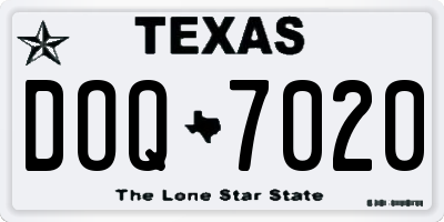 TX license plate DOQ7020
