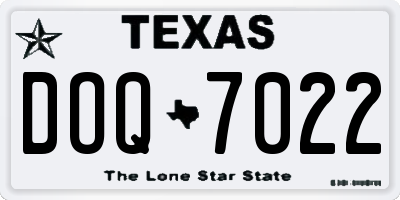 TX license plate DOQ7022