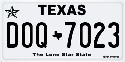 TX license plate DOQ7023