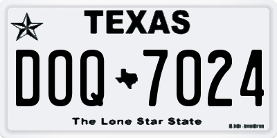 TX license plate DOQ7024