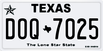 TX license plate DOQ7025