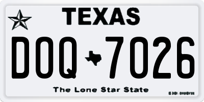 TX license plate DOQ7026