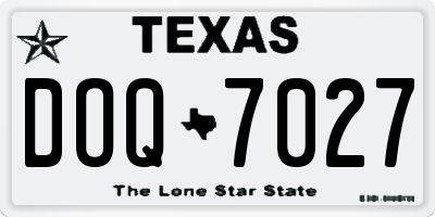 TX license plate DOQ7027