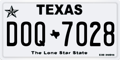 TX license plate DOQ7028