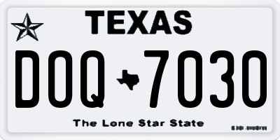 TX license plate DOQ7030