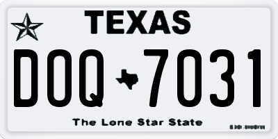 TX license plate DOQ7031
