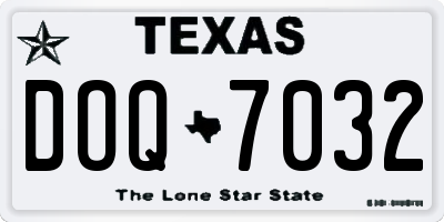 TX license plate DOQ7032