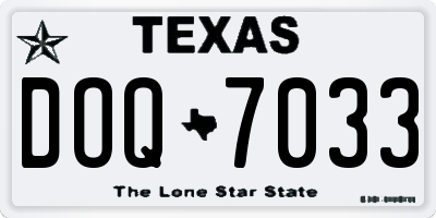 TX license plate DOQ7033