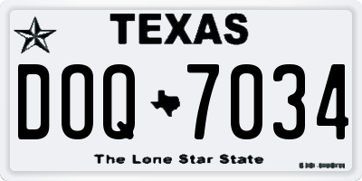 TX license plate DOQ7034