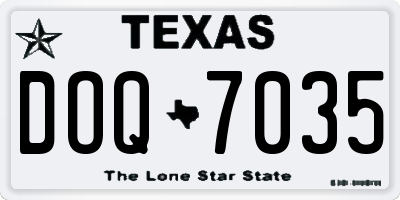 TX license plate DOQ7035