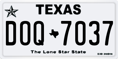 TX license plate DOQ7037