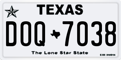 TX license plate DOQ7038