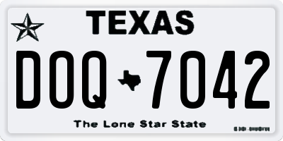 TX license plate DOQ7042