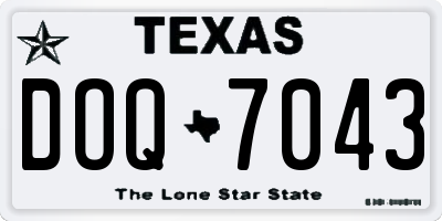 TX license plate DOQ7043