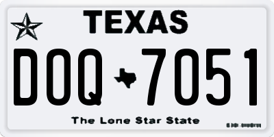 TX license plate DOQ7051