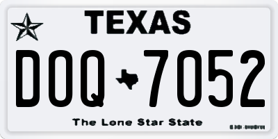 TX license plate DOQ7052