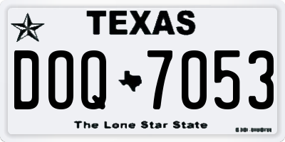 TX license plate DOQ7053