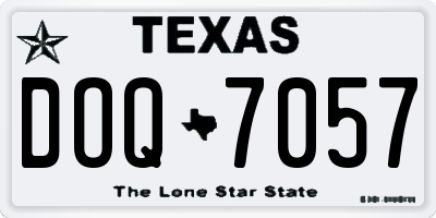 TX license plate DOQ7057