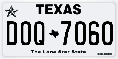 TX license plate DOQ7060