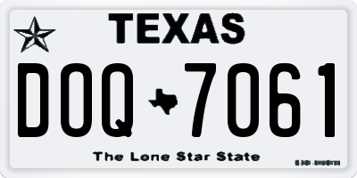 TX license plate DOQ7061