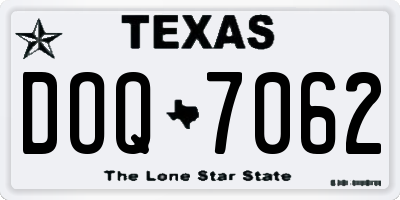 TX license plate DOQ7062