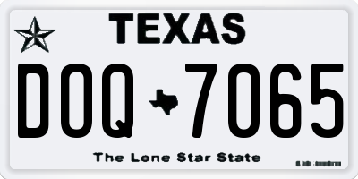 TX license plate DOQ7065