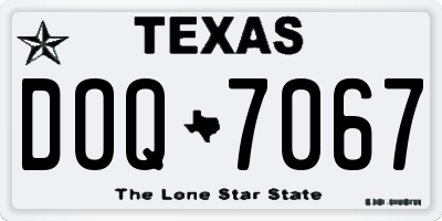 TX license plate DOQ7067