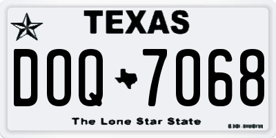 TX license plate DOQ7068