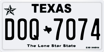 TX license plate DOQ7074
