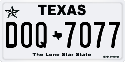 TX license plate DOQ7077
