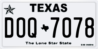TX license plate DOQ7078